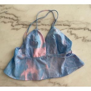 Revolve Superdown Wrap Tie Dye Crop Top